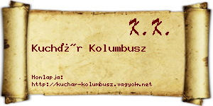 Kuchár Kolumbusz névjegykártya